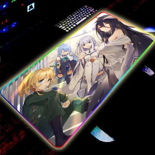 RGB Sexy Girl Mouse Pad Notebook Cute Office Gamer Keyboard Desk Mat Kawaii Anime MousePad Company LED Glowing Mousemat Non-slip