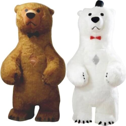 2M/2.6M/3M Halloween Inflatable Polar Bear Mascot Costume Suit Advertising Promotion Customize Adult Cosplay Party Game Dress
