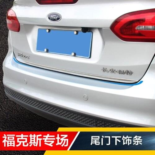 For Ford Focus 4dr 2012- 2018 Tailgate Rear Door Bottom Cover Molding Trim Stainless Steel back door trim car Accessories