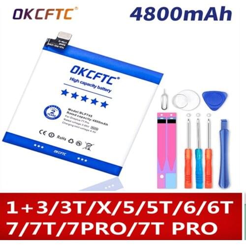Real standard OKCFTC Replacement Battery For Oneplus 1+ For OnePlus 3 1+3 One Plus X 3 3T 5 5T 6 6T 7 7T Pro 7 Plus Batteries