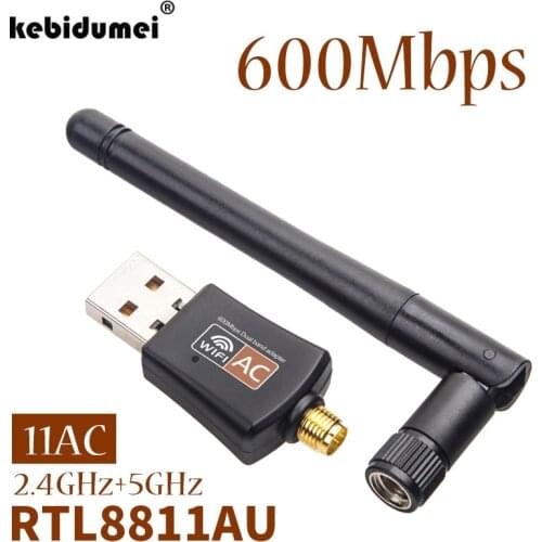 Newest 600Mbps Wifi Adapter Dual Band 2.4G/5.8G Wireless Network Adapter 802.11ac USB Wifi Adapter for Desktop/Laptop/PC