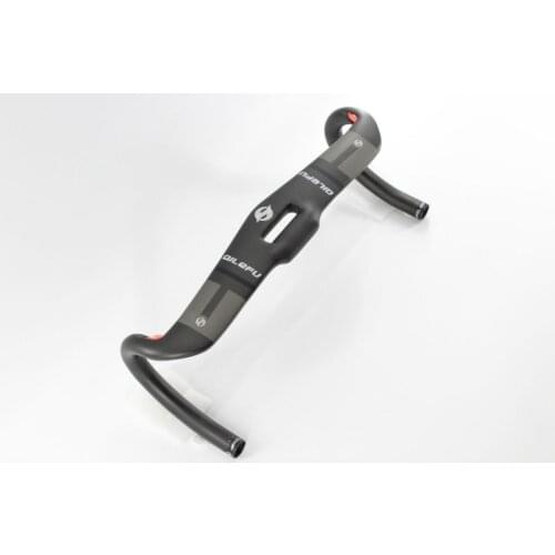 New gray QILEFU Road bike racing matte UD full carbon fibre bicycle handlebar internal cable 31.8*400/420/440mm parts Free Ship