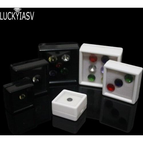 Wholesale Gemstones Display Box Loose Diamond Jewelry Organizer Case Holder Gem Storage Container White Black