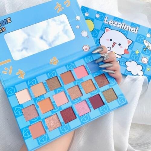 18 Color Eyeshadow Palette Net Red Bling Glitter Pearly Matte Eye Shadow Long lasting Shimmer Pigmented Cosmetic Makeup TSLM1