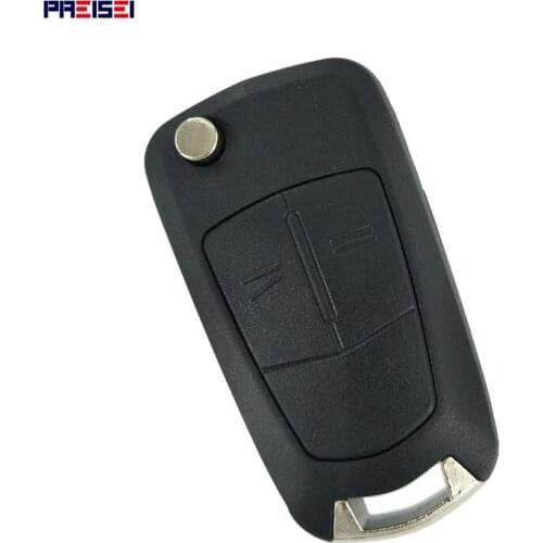 PREISEI 10pcs/lot 2 Buttons Replacements Flip Remote Car Key Shell Case Fobs For Opel Astra Key HU100 Blade Auto Accesstroies