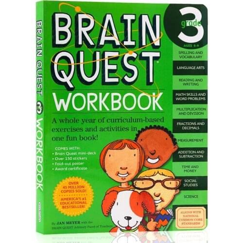 Brain Quest Workbook Grade 3 Primary School Textbook Curriculum-based Exercises and Activities In One Fun Book for Kids Age 8-9