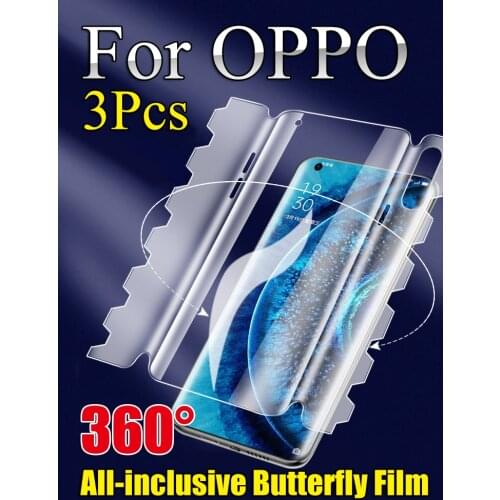 For OPPO Reno 6 Pro Butterfly Hydrogel Film Find X3Pro X2Pro Screen Protector 5Pro 4Pro 3Pro Quantum All Front Back Camera Edge