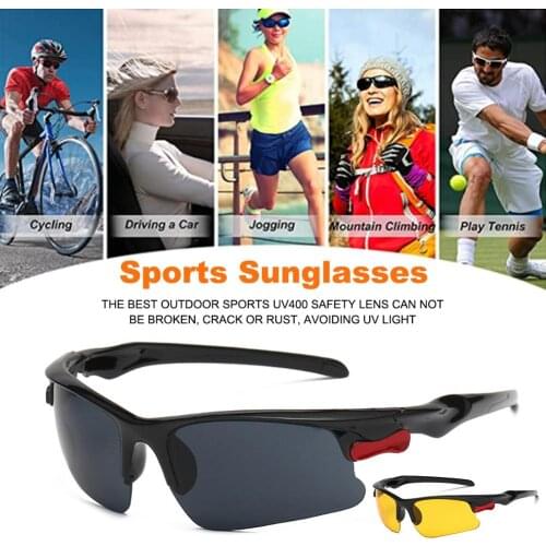 UV400 Sports Sunglasses Comfortable Durable Anti-UV Cycling Driving Goggles For All Face Shapes Daily And Night Use