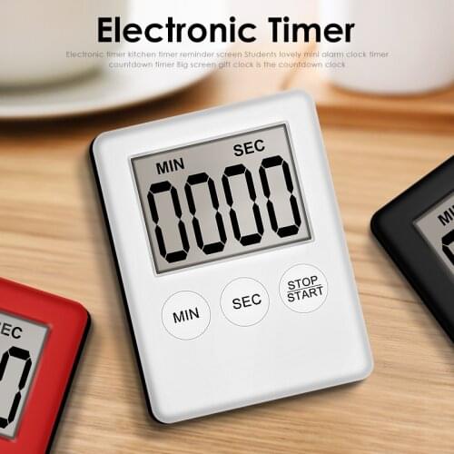 Hot 7 Colors 1 Pcs Super Thin LCD Digital Screen Kitchen Timer Square Cooking Count Up Countdown Alarm Magnet Clock Temporizador