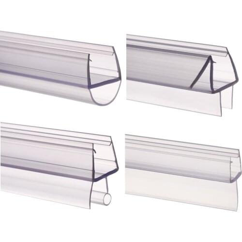 Bath Shower Screen Door Seal Strip 4 to 12mm Rubber Glass Door Weatherstrip Portable Window Glass Fixture Accessories Household