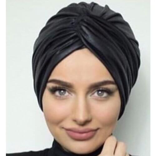 2020 High Quality Suede Turban Caps for Women Soild Color Female Head Wraps Muslim Turban Inner Hijabs Islamic Headscarf Bonnet