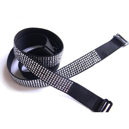 Womens Inlaid LOVE Stone Masonry Diamond Bra Strap Bling Diamond Strap Lingerie Accessories Strap