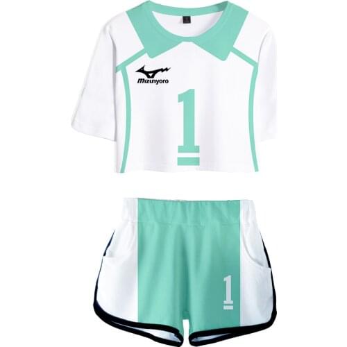Anime Haikyuu Cosplay Costume Aoba Johsai High School Volleyball Club Oikawa Tooru Tracksuit Women Two Piece Set Tops and Shorts