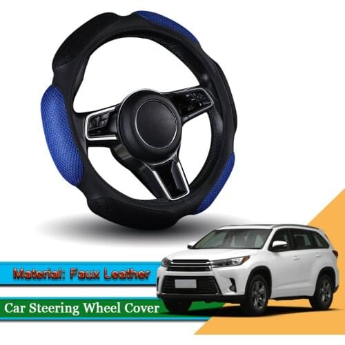 1pcs Car Styling Leather Car Steering Wheel Cover Car Steering-wheel Hubs Automobile Accessories For Toyota Highlander 2014-2020