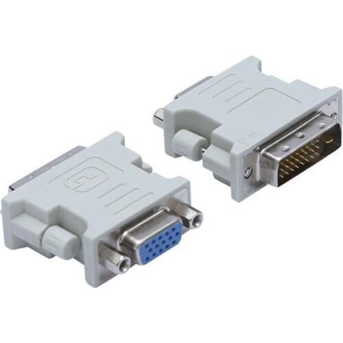 1PCS DVI-I 24+5 Pin DVI to VGA Male to Female Video Converter Adapter for Graphics Cards Computer Monitor Electronic Supplies