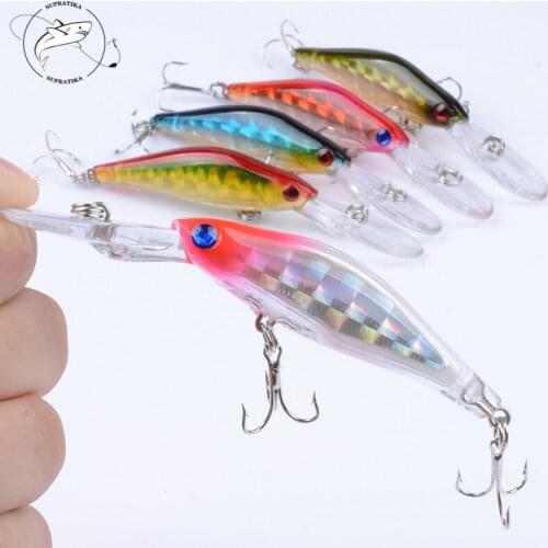 1Pcs Lifelike Laser Minnow Lure Long Lip Wobbler Hard Bait Crankbaits ABS Artificial For Bass Pike Fishing Tackle
