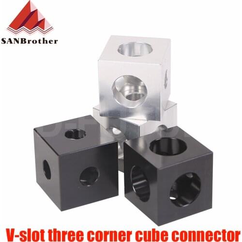 3D printer openbuilds V-slot three corner cube corner prism connector adjustable wheel bracket