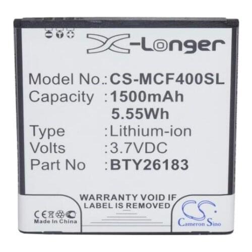 Cameron Sino 1500mAh battery for MOBISTEL Cynus F4 MT-7521B MT-7521w BTY26183 BTY26183Mobistel/STD Mobile, SmartPhone Battery