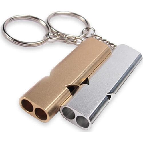 Alloy Aluminum Keychain SOS Emergency Survival Loud Whistle Camping Hiking Tools