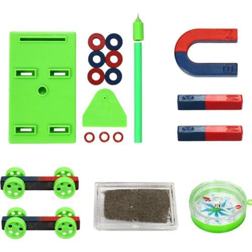DIY Bar Ring Horseshoe Compass Magnets Set Science Experiment Tool Kids Toys Kids Science Experiment Hands-On Ability Toys Gifts