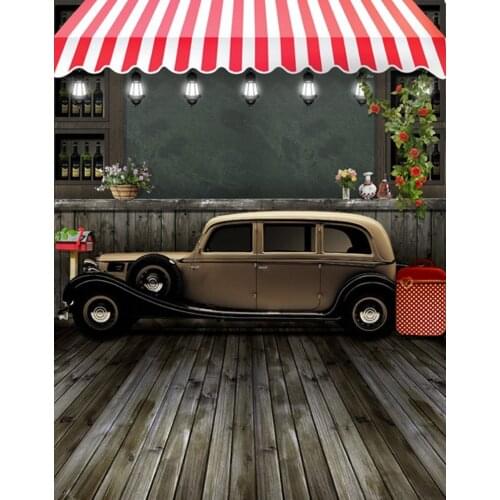 5x7ft Wooden Floor Car Store Photography Backdrops Photo Props Studio Background