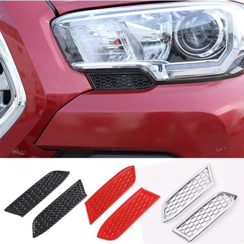 Kit For Toyota Tacoma 2016-2020 Front Bumper Headlight Lamp Below Cover Trim ABS Carbon Fiber Car Exterior Accessories