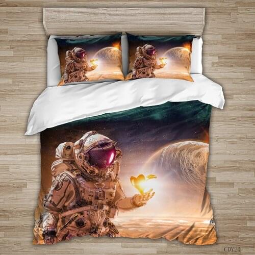 3D Print Custom Outer Space Astronaut Bedding Set Queen King Single Modern Fashion Bedroom Decor Pillowcase Duvet Cover Set