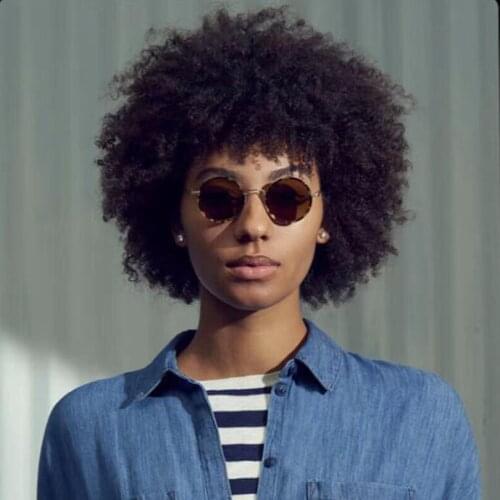 Round metal frame sunglasses women fashion style green lens lady sunglasses