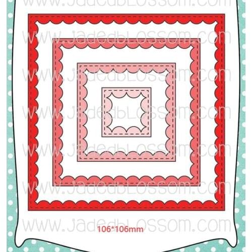 Square Internal Scallops Metal cutting dies cut die mold card Scrapbook paper craft knife mould blade punch stencils