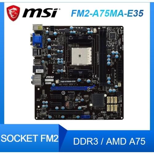 For MSI FM2-A75MA-E35 A75 motherboard with USB3 SATA3 DVI Original Used motherboard