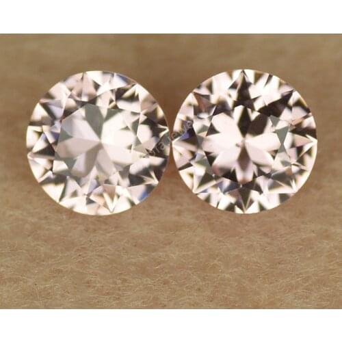 Ladies fashion Accessories Round shape brilliant cut 3mm-10mmm small Synthetic pink morganite Nano sital stone for earrings stud