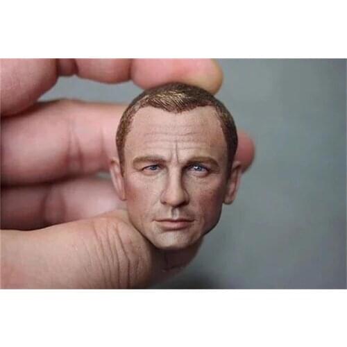 In Stock For Sale 1/6th James Bond 007 Daniel Craig Male Head Sculpture For Usual 12inch Doll Action Figure