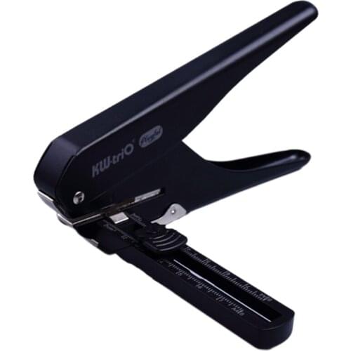 Office Adjustable Hole Puncher with Detachable Flexible Positioning Ruler Chip Tray Adjustable Hole Pitch 15-80mm
