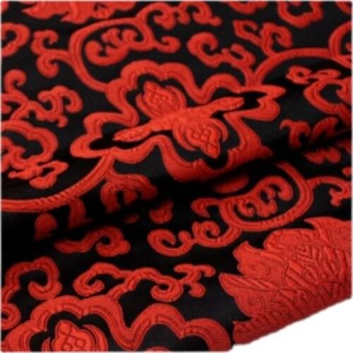 Width 59'' Flower Of Wealth Jacquard Brocade Fabric By The Half Yard For Cushion Pillow Cheongsam Material