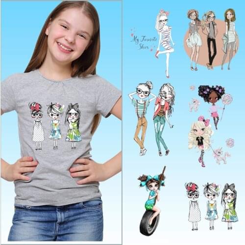 The horse telephone Girl Heat Transfer PVC Patch Thermal Stickers Heat-sensitive patches Printed Ironing For Clothing