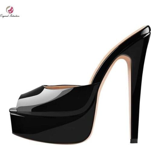 Woman Summer Sexy Fashion Sandals High Heels Black Platform Sandals Shoes Ankle Strap Thin Heels Strap Shoes Large Size 35-45