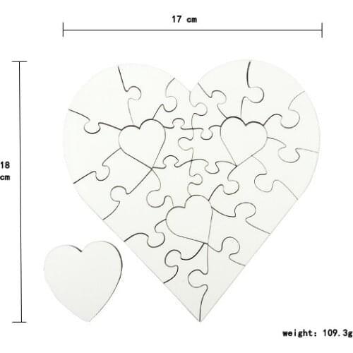 10pcs Sublimation heatpress 23pieces diy blank MDF puzzles Adult And Children Cartoon Educational Toy Hardboard puzzle