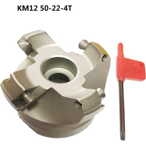 1pc KM12 50 22 4T Face Mill Indexable 45 Degree Milling Cutter Holder CNC Lathe Machine Tool for SEHT1204 Inserts