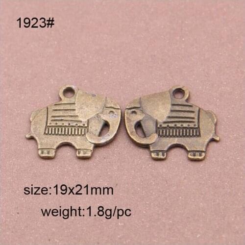 25pcs--Elephant Charms Antique Silver/Antique Bronze Tone Elephant Charm Pendant Double Sided 19x21mm