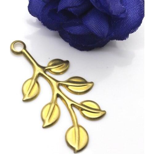 39*21mm Copper Hollow Leaf Pendant Link Piece diy Antique Hair Accessories Accessories Fashion Charm Jewelry Accessories