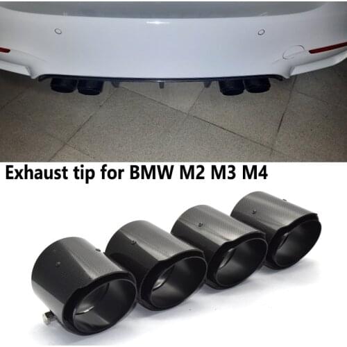 4 Pieces Carbon Fiber Exhaut tips for BMW F87 M2 F80 M3 F82 F83 M4 Direct Fit Universal Fit Exhaust Tip Car Exhaust