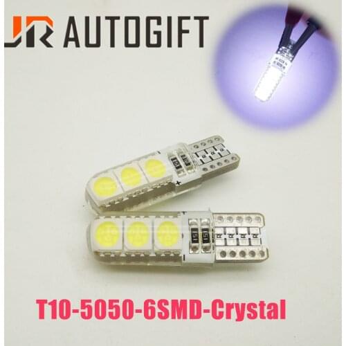 50PCS 194 168 158 LED Bulbs Super Bright 6000K Dome Crystal T10 5050 6SMD 12V 24V