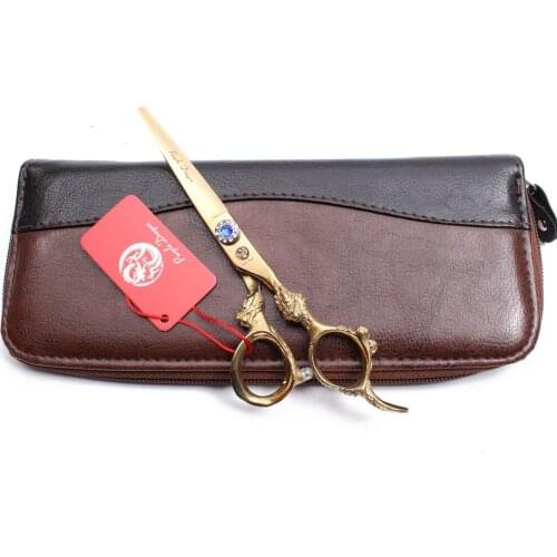 9004# 5.5In. 440C Gold Purple Dragon Haircut Shears Haircut Scissors Cutting Shears Thinning Scissors Professional Hair Scissors