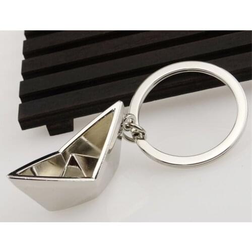 Mens Sailing Paper Boat Lovely Keychain Metal Alloy Boat Key Chains Key Rings Lucky Gift for Sailor Men Women Charms Pendant