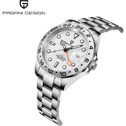 2021 PAGANI DESIGN New GMT 42mm Mens Mechanical Watch Stainless Steel Sports Waterproof Automatic Wristwatch Relogio Masculino