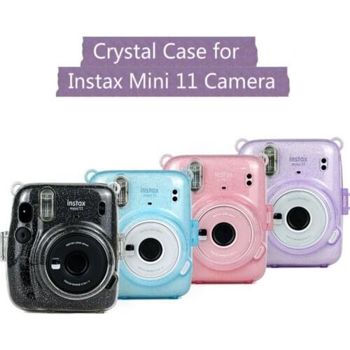New Fuji Fujifilm Instax Mini 11 Camera Case Transparent Crystal Shoulder Strap Bag Protector Instant Film Camera Shell Cover