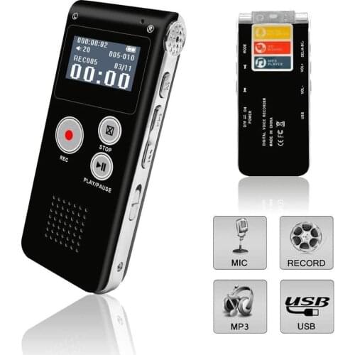 Voice Recorder, Digital Voice Recorder Voice Activated Recorder with Playback Rechargeable Tape Dictaphone Recorder for Lectures