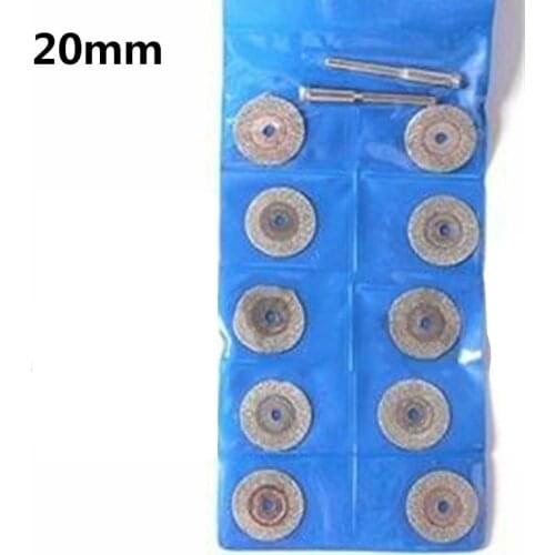10pcs 18/20/25/30/35/40/50mm Mini Diamond Circular Saw Blades Cutting Wheel Discs And 2pcs Mandrels Set For Drill Fit Rotary Too