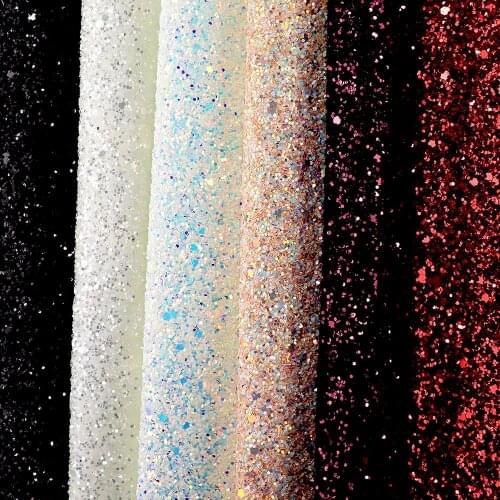 1Yard Soft Chunky Shiny 3D Mix White Glitter Fabric Elastic Fabric For Project DIY Craft Y003