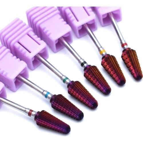 1PCS Purple Carbide Nail Drill Bits 3/32" Tornado Carbide Bit Milling Cutters for Manicure Pedicure Tools Nails Accessories